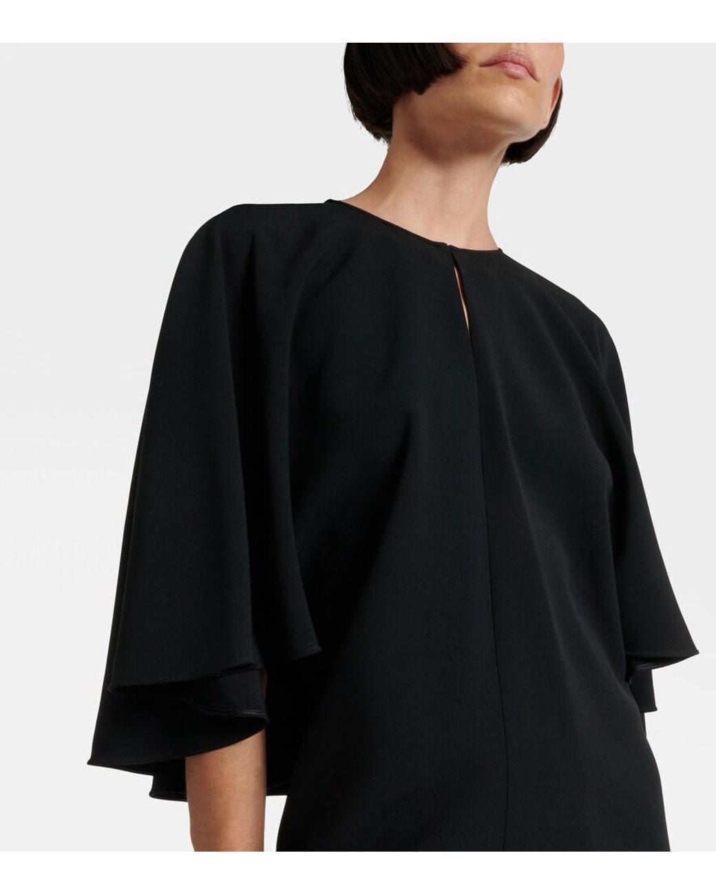 Chloé Black Caped Crepe Minidress