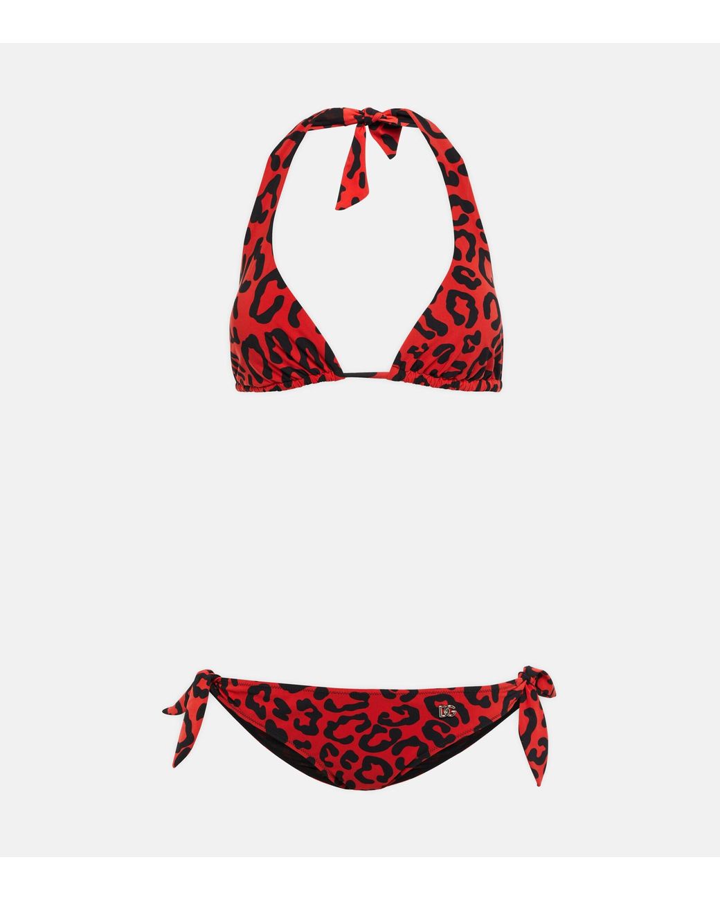 red and leopard swimsuit