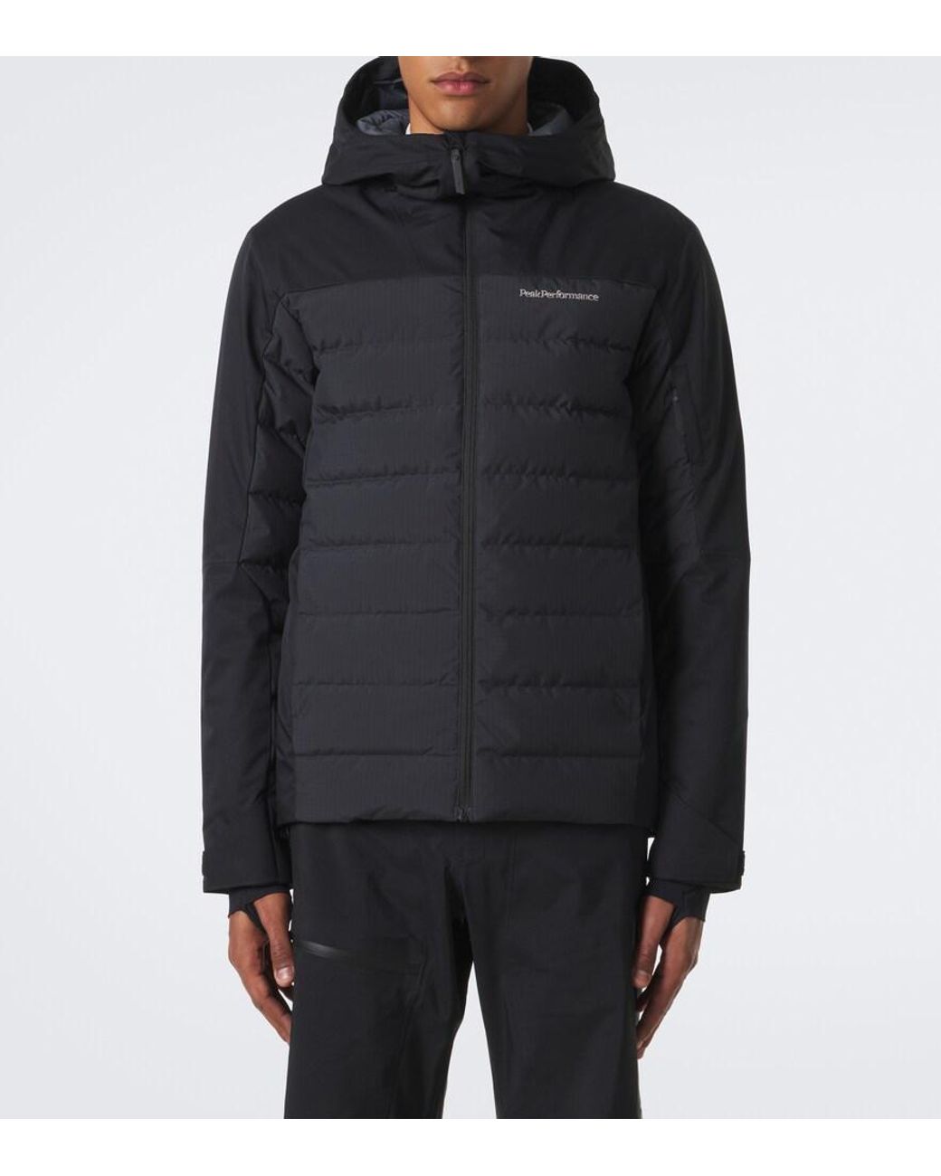 Peak Performance Black Shred Hooded Down Ski Jacket for men