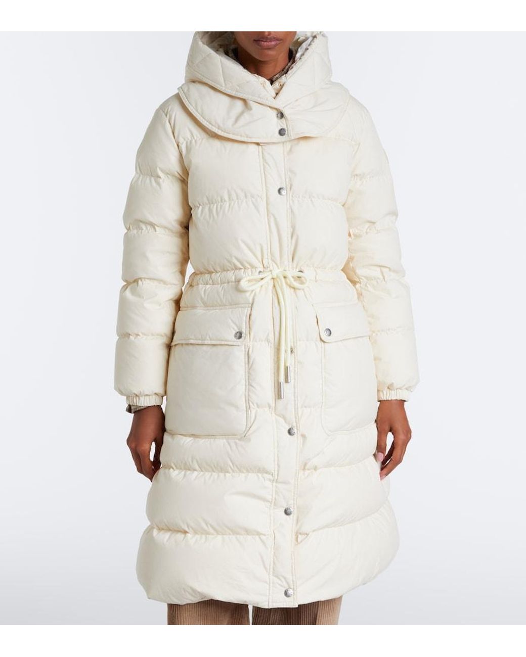 Moncler Natural Pic Hooded Down Coat