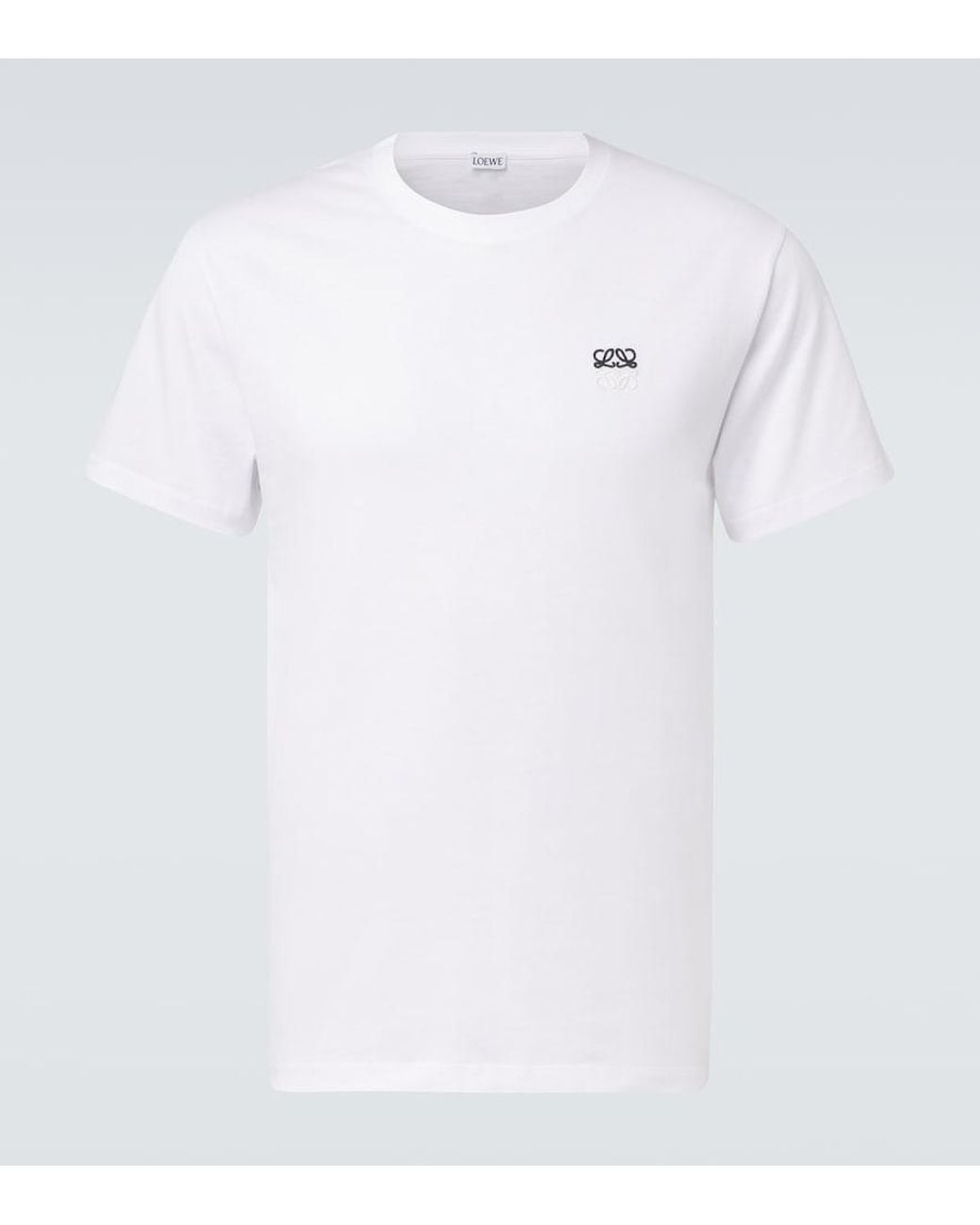Loewe White Anagram Cotton Jersey T-Shirt for men