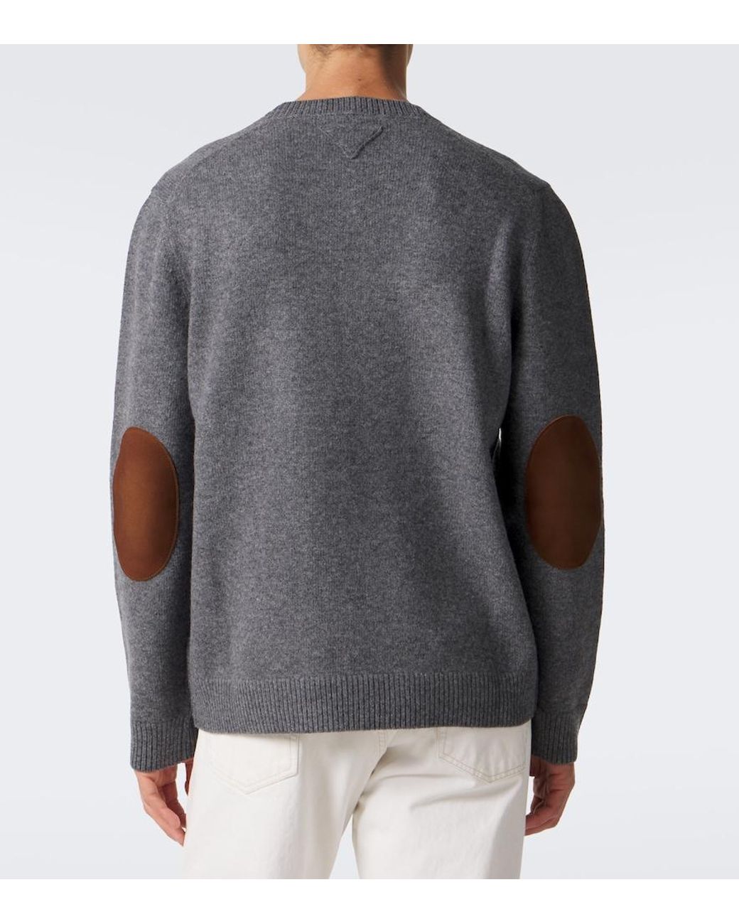 Prada Gray Virgin Wool Sweater for men