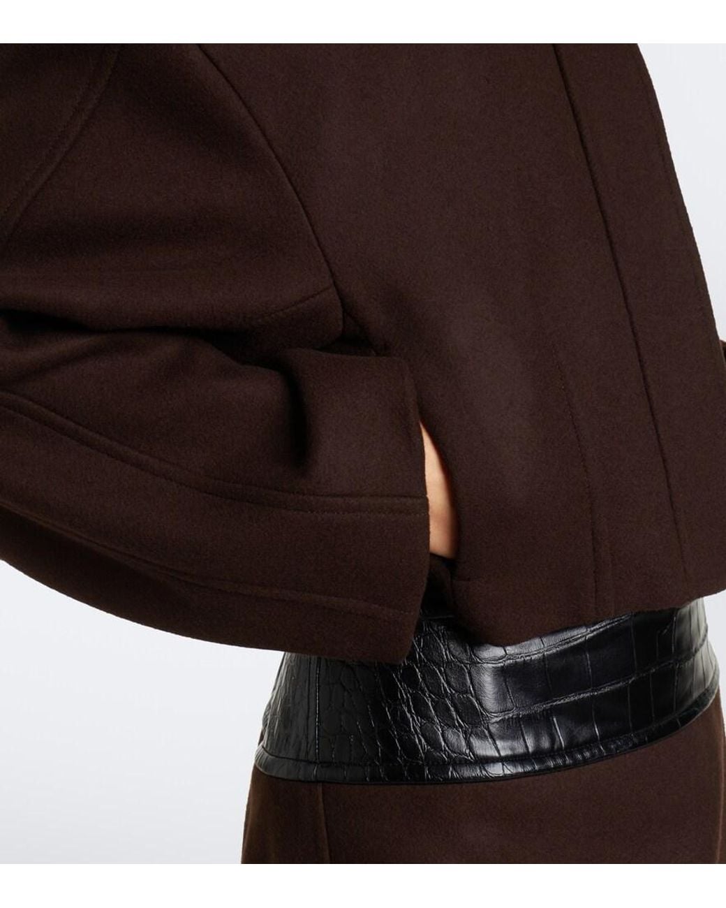 Sportmax Black Cropped Virgin Wool Jacket