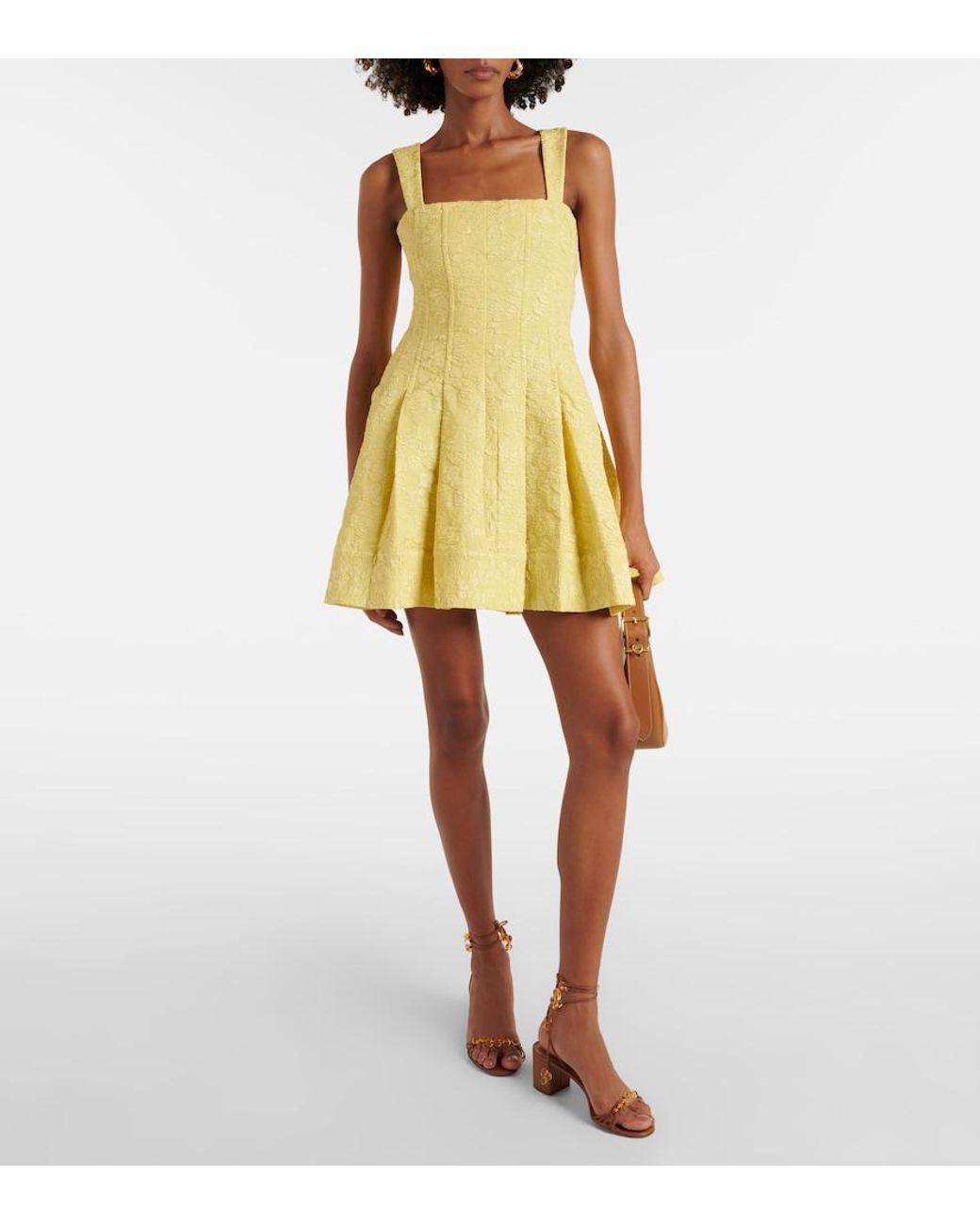 Jonathan Simkhai Yellow Jovie Jacquard Minidress