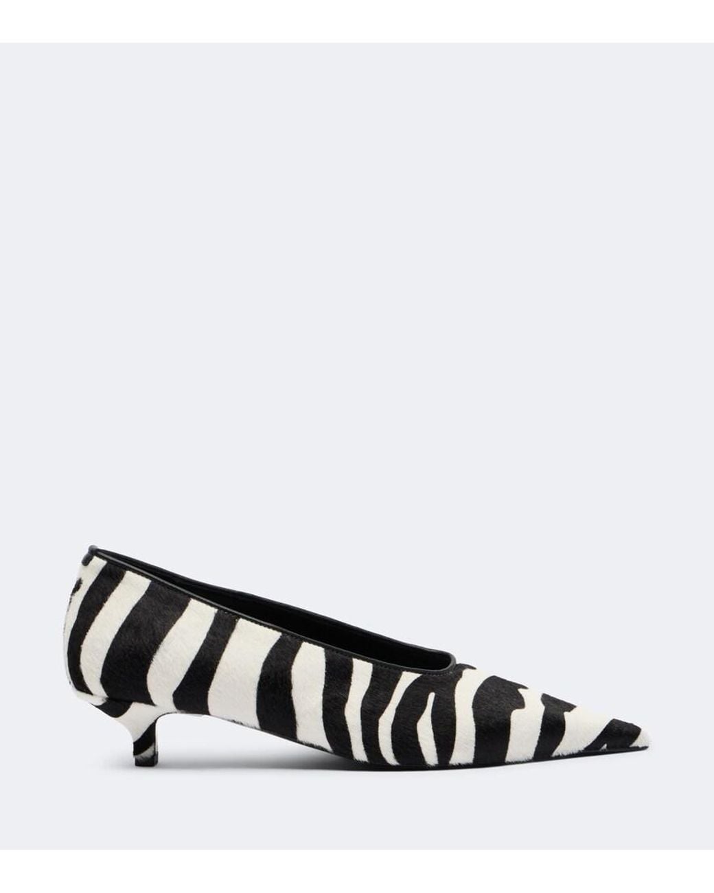 Totême Black Zebra-Print Calf Hair Pumps
