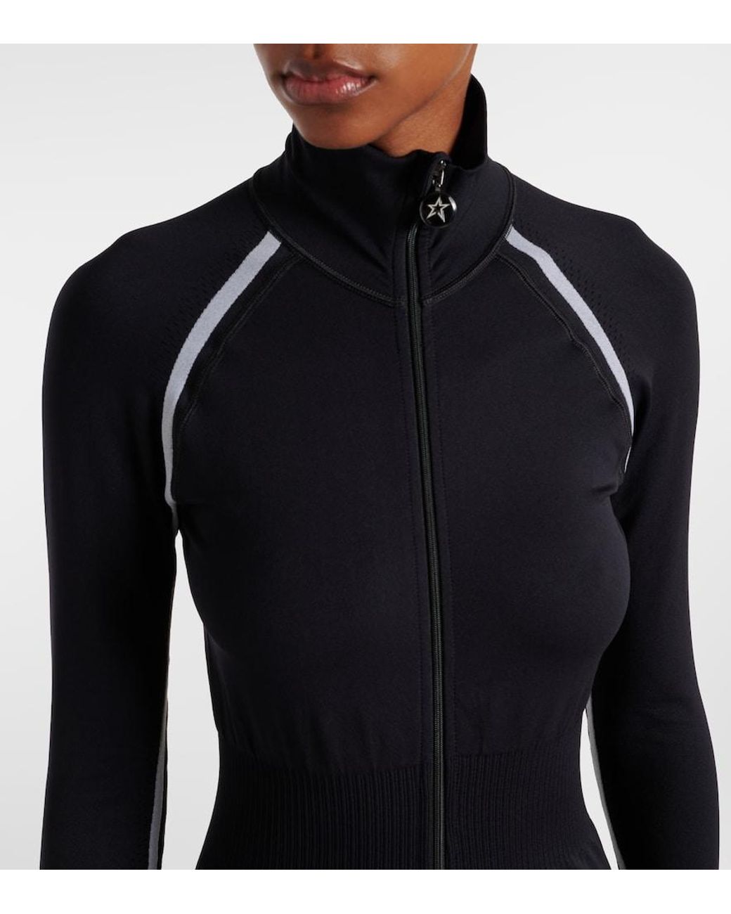 Perfect Moment Blue Seamless Turtleneck Jumpsuit