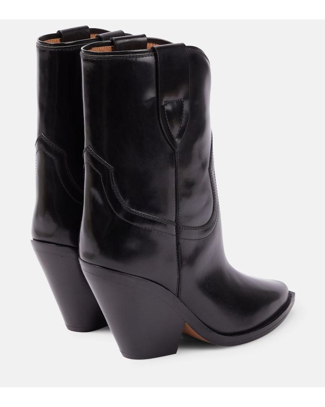 Isabel Marant Black Leyane Leather Western Boots