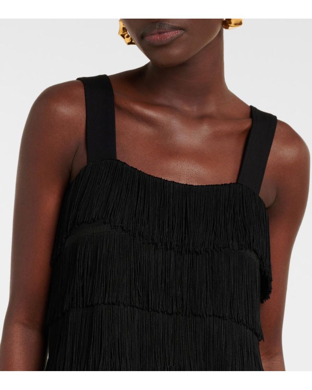 Dorothee Schumacher Black Emotional Essence Fringed Minidress