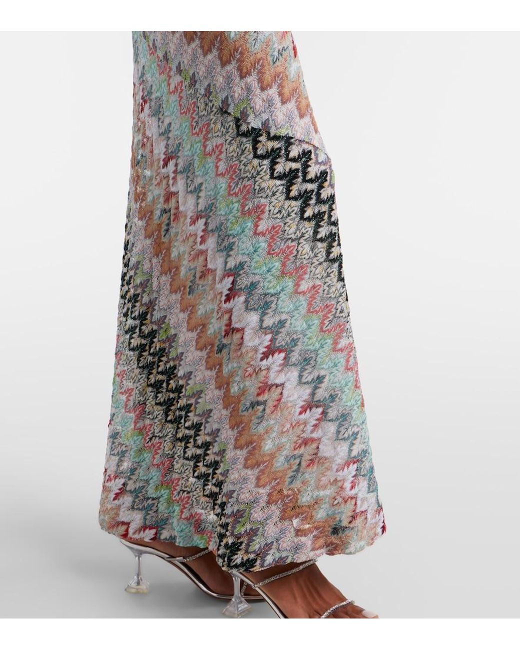 Missoni Gray Zigzag Lame Maxi Dress