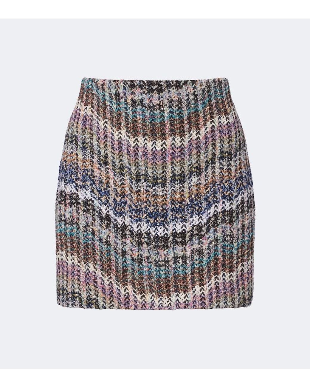 Missoni Multicolor Knitted Lame Miniskirt