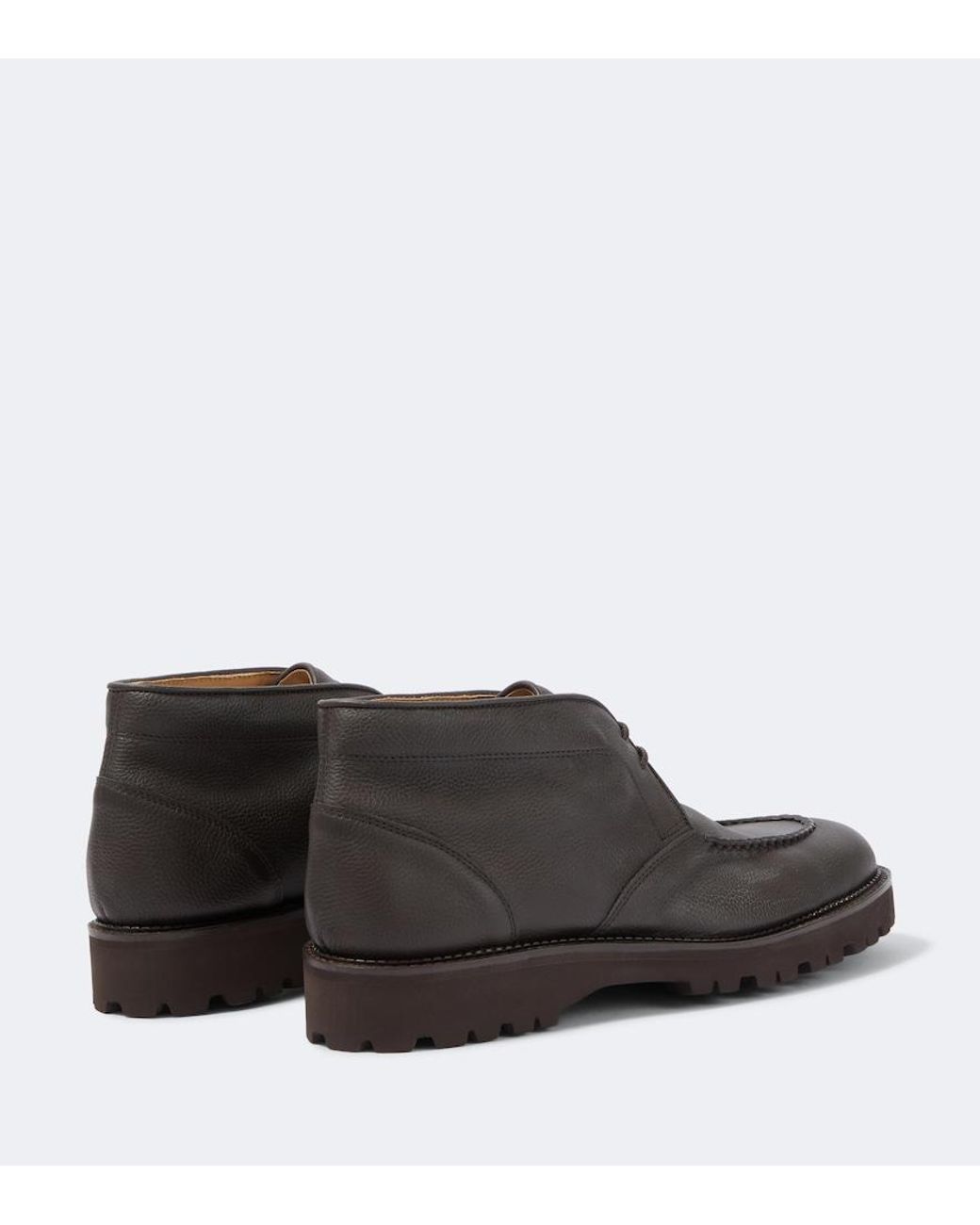 John Lobb Brown Leather Desert Boots for men