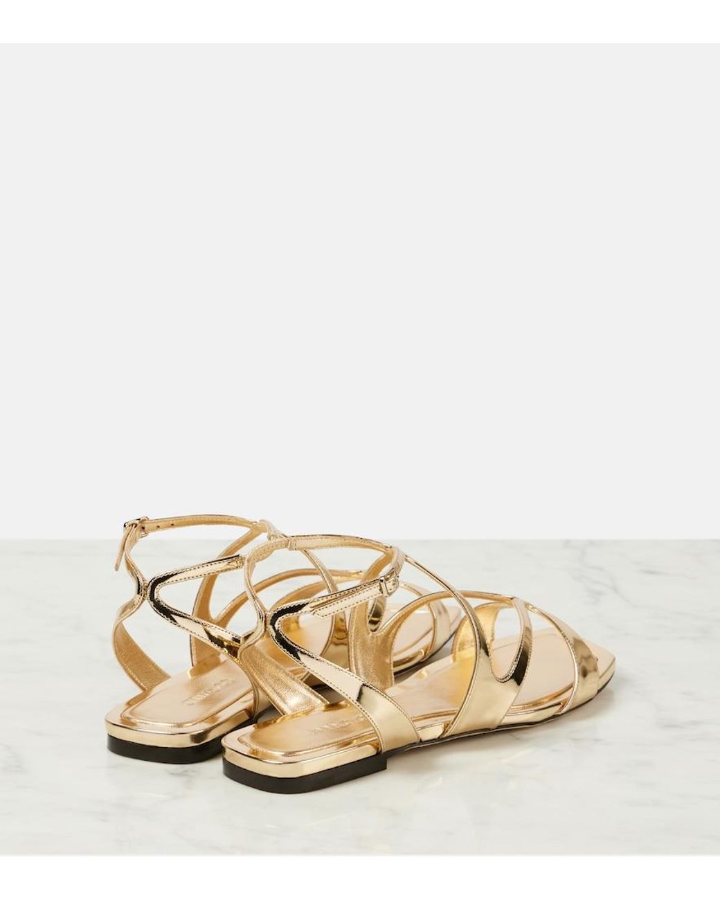 Jimmy Choo Ayla Metallic Leather Sandals