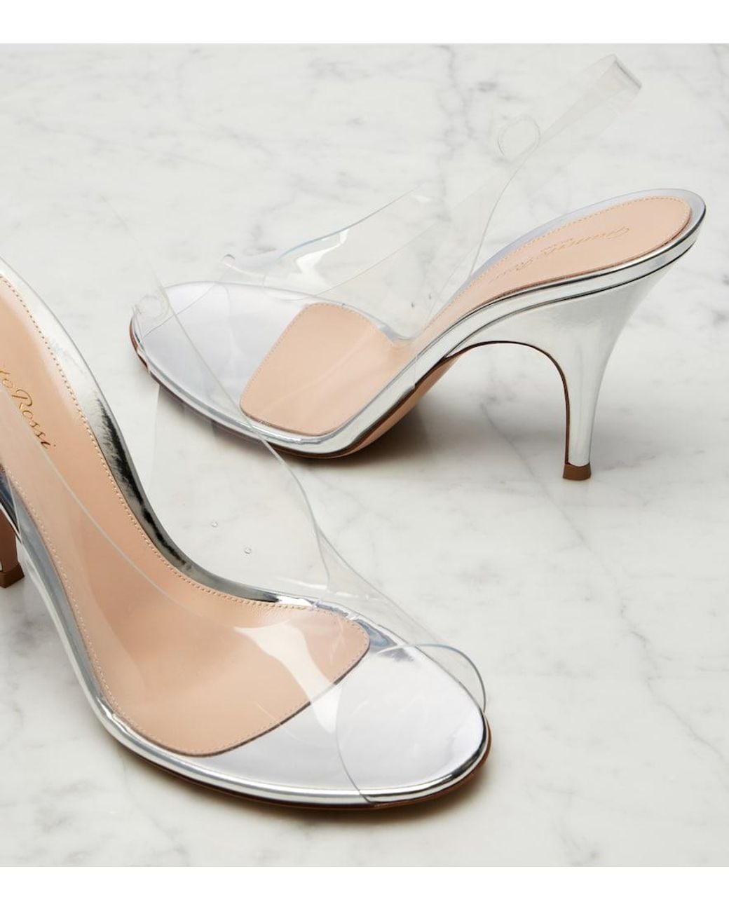 Gianvito Rossi White Sophia Slingback Sandals