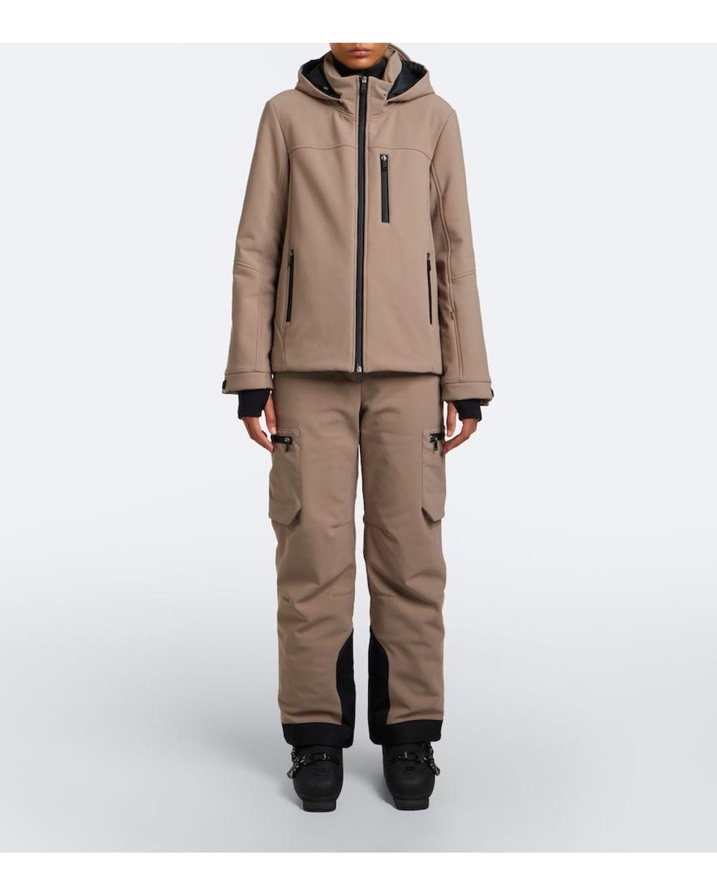 Brunello Cucinelli Brown Hooded Padded Ski Jacket