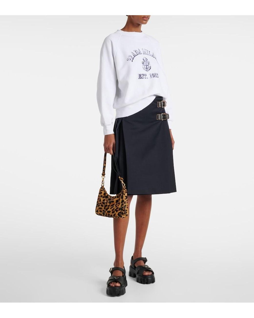 Prada Black Monolith Logo-Plaque Rubber Heeled Sandals