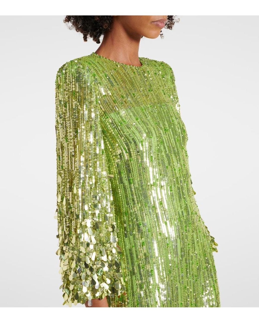 Jenny Packham Green Nymph Sequined Gown