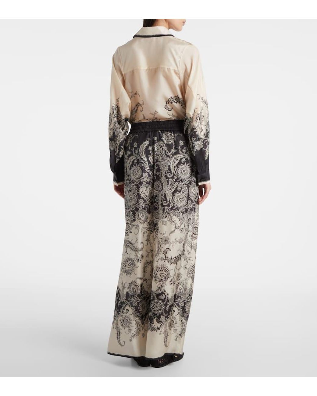 Zimmermann Rhiannon Paisley Silk Wide-Leg Pants | Lyst