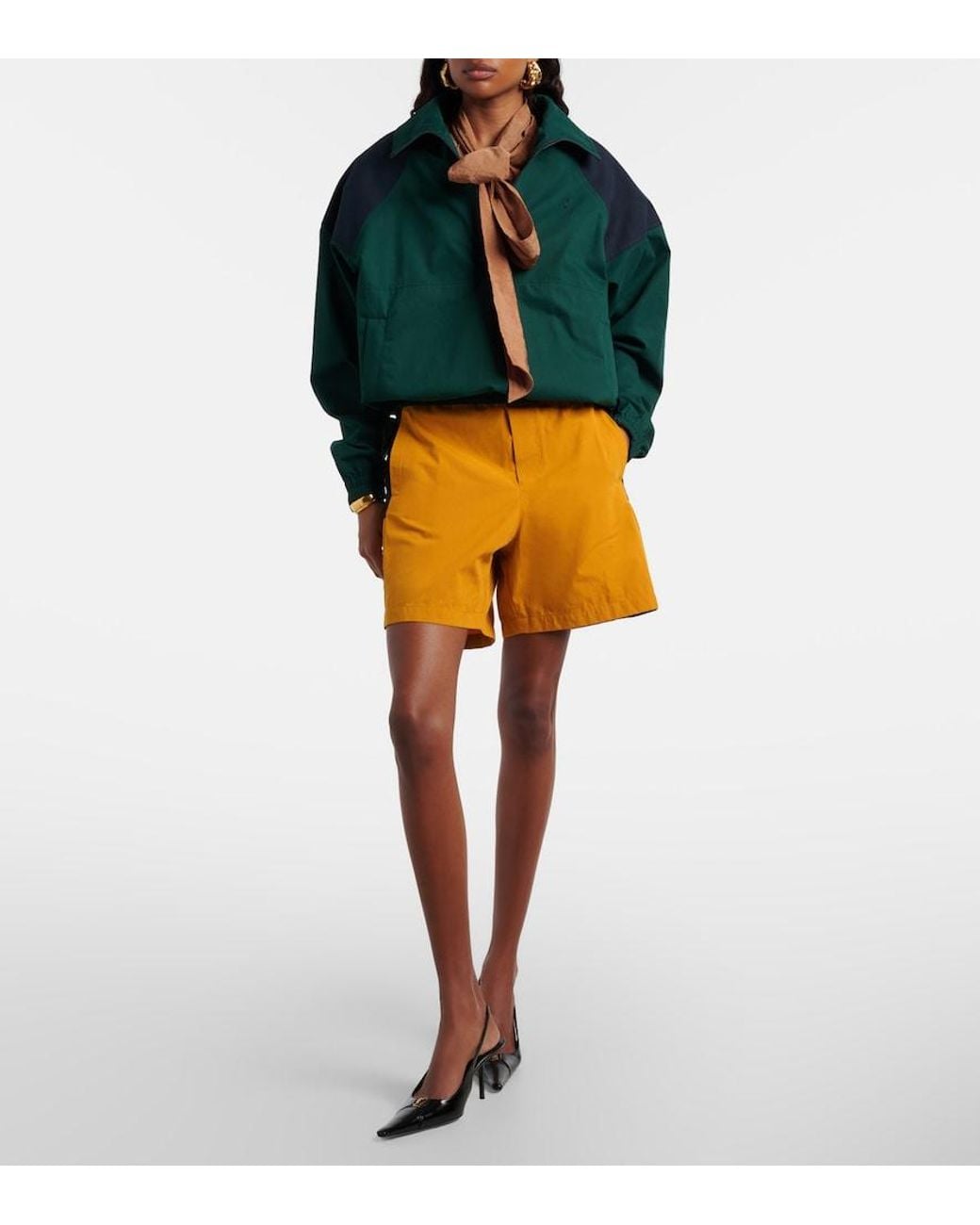 Saint Laurent Yellow Cassandre Cotton Bermuda Shorts