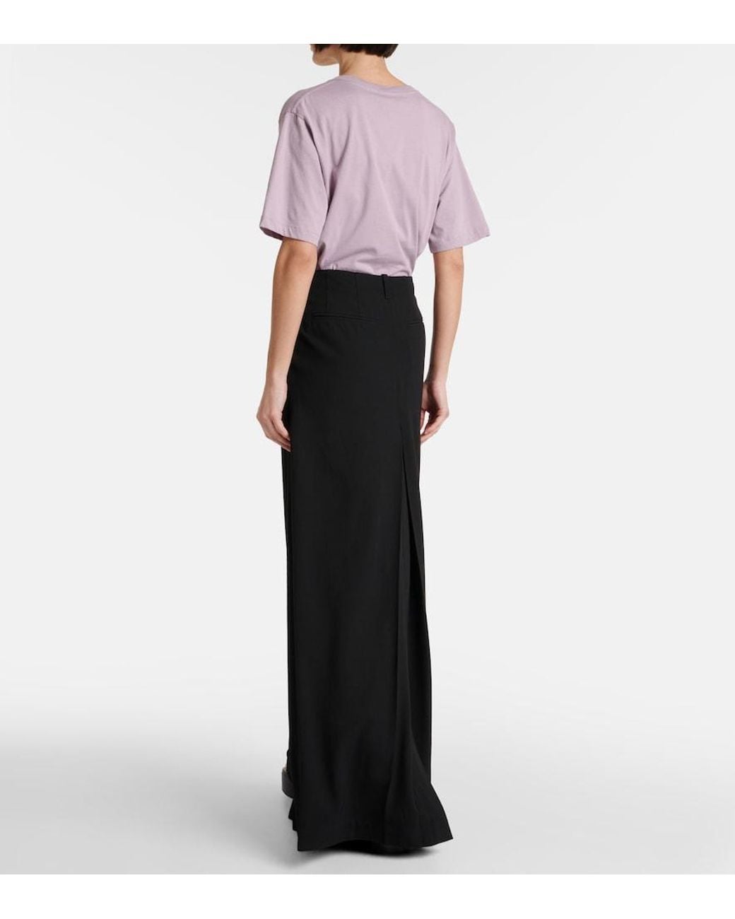 Dries Van Noten Black Wool-Blend Maxi Skirt