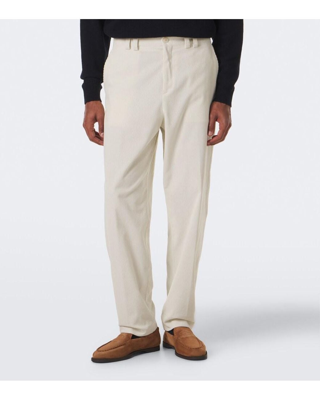 Canali Natural Cotton Corduroy Straight Pants for men