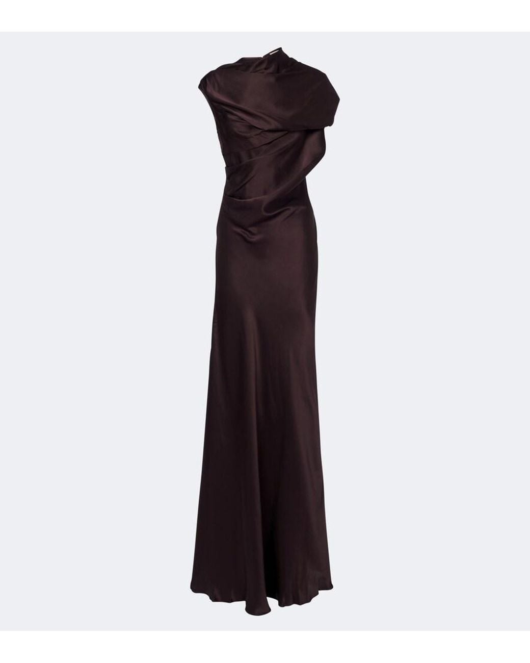TOVE Purple Saige Gathered Satin Gown