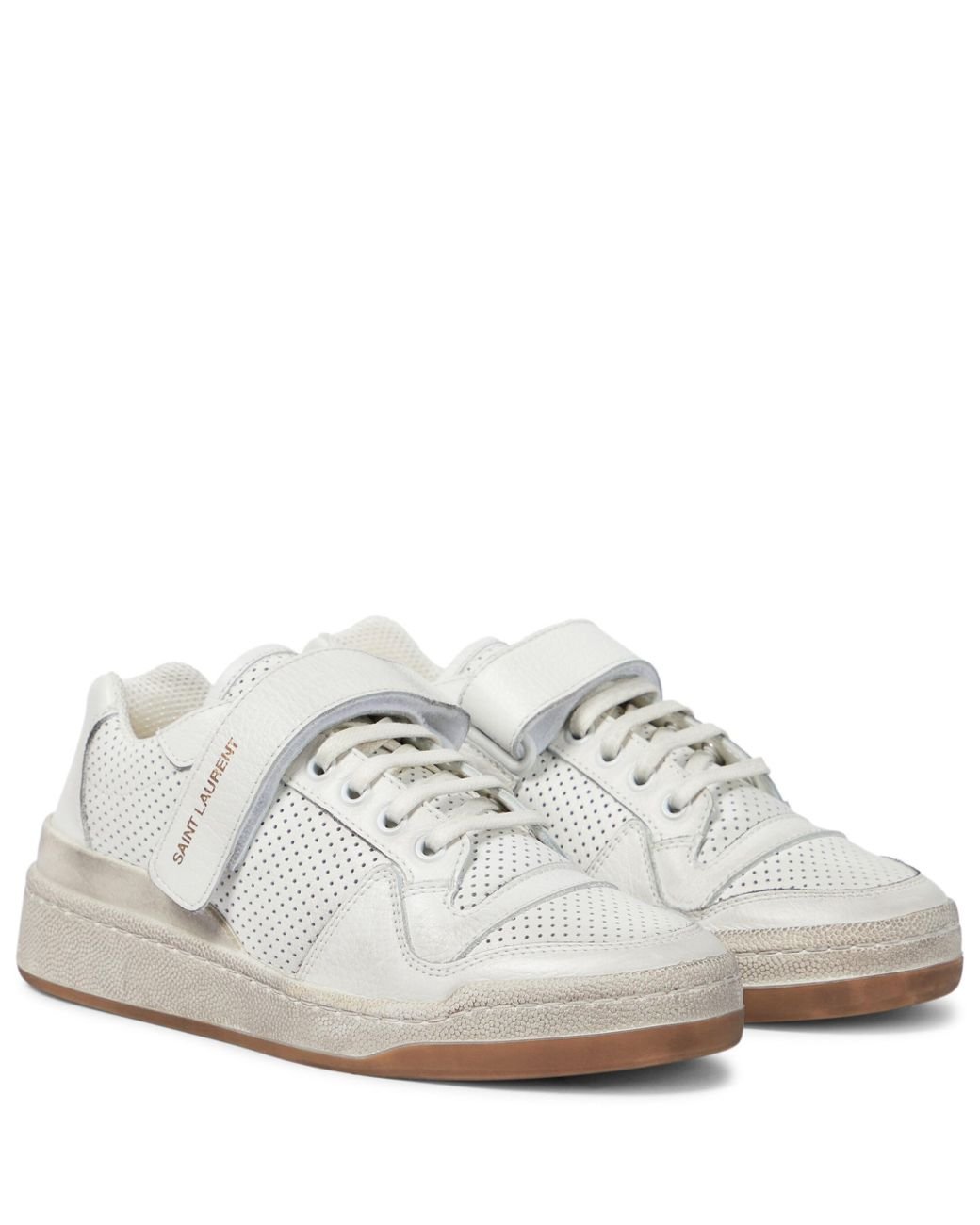 Saint Laurent Sl24 Leather Sneakers in White | Lyst