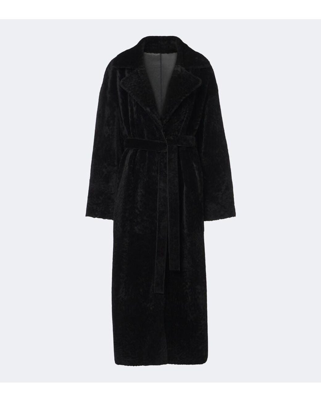Arma Black Rien Reversible Shearling Wrap Coat