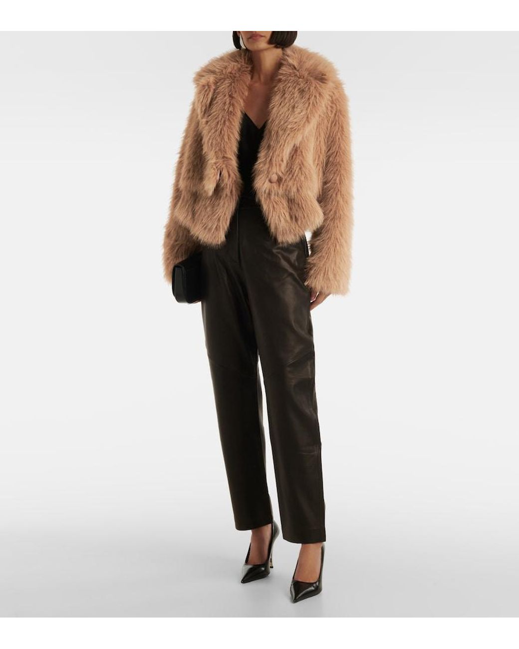 The Sei Brown Faux Fur Bomber Jacket