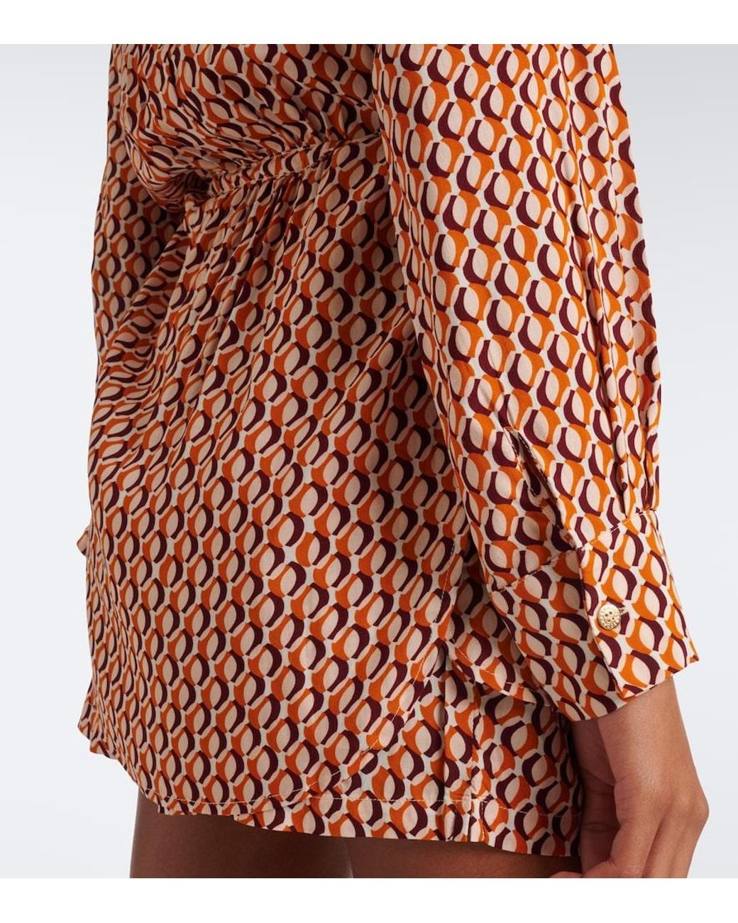 Melissa Odabash Brown Ariel Belted Printed Shirt