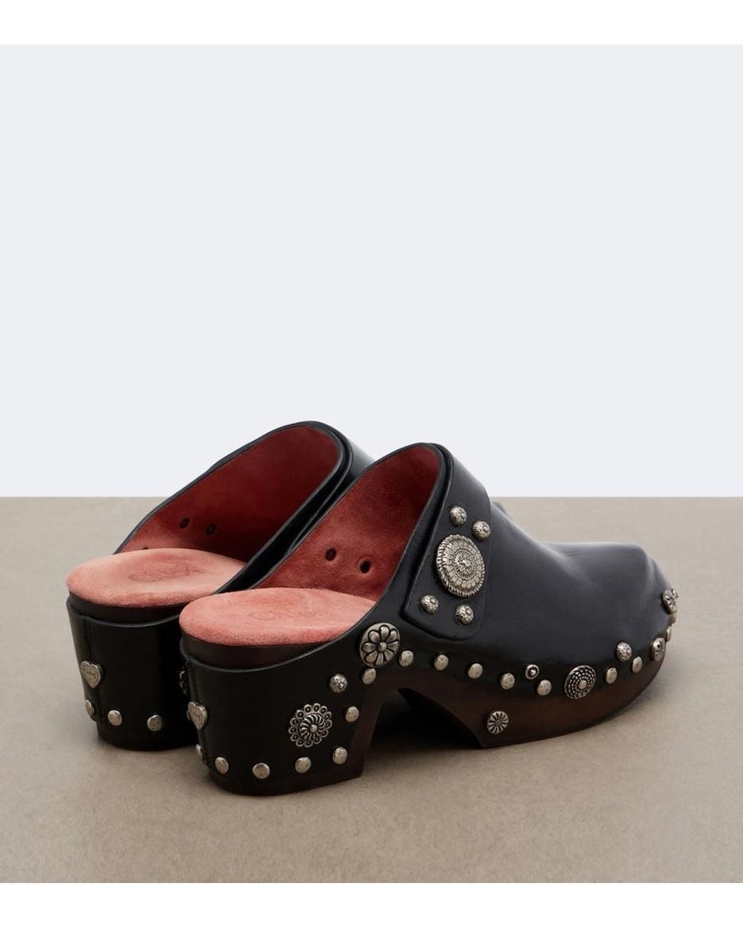 Chloé Black Talis Studded Leather Clogs