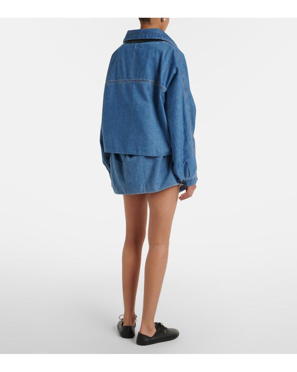 Loewe Blue Double L Denim Miniskirt