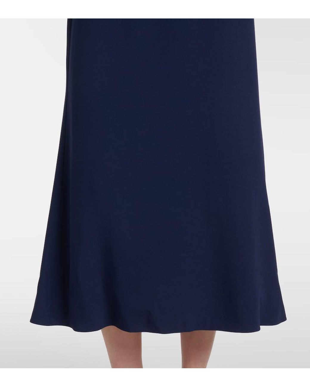 Alessandra Rich Blue Envers Bow-Detail Satin Midi Dress