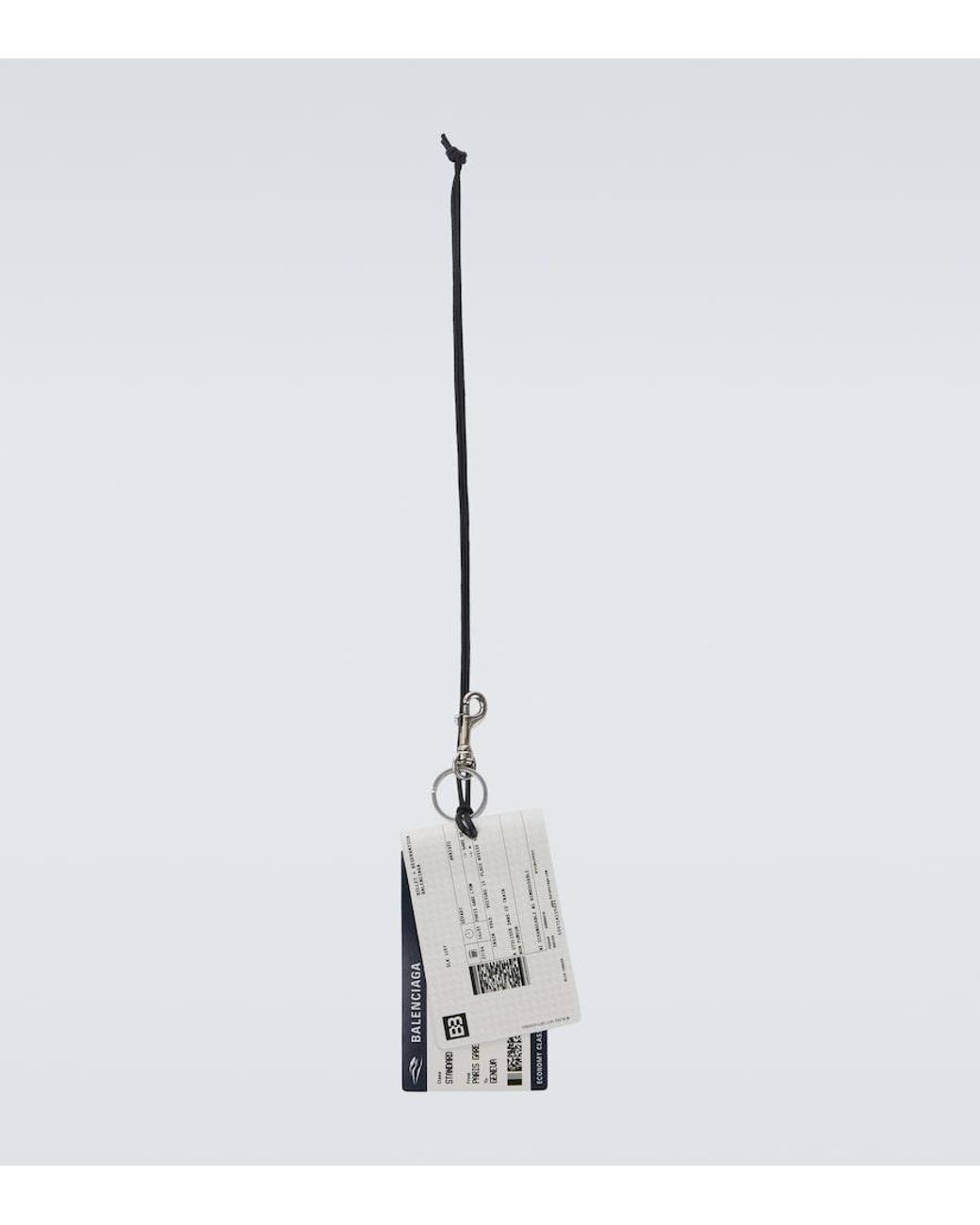 Balenciaga White Train Ticket Keychain for men