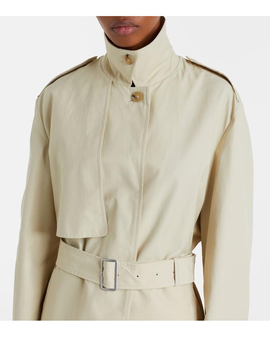 Vince Natural Cotton-Blend Cropped Trench Coat