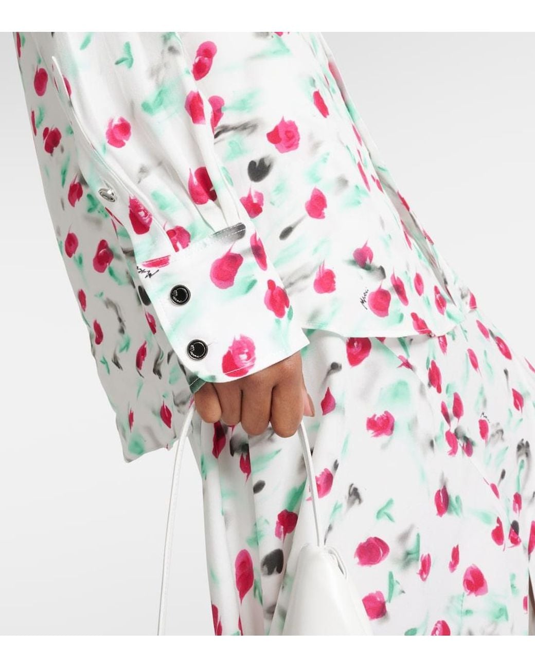 Marni Multicolor Floral Print Shirt With Logo Buttons