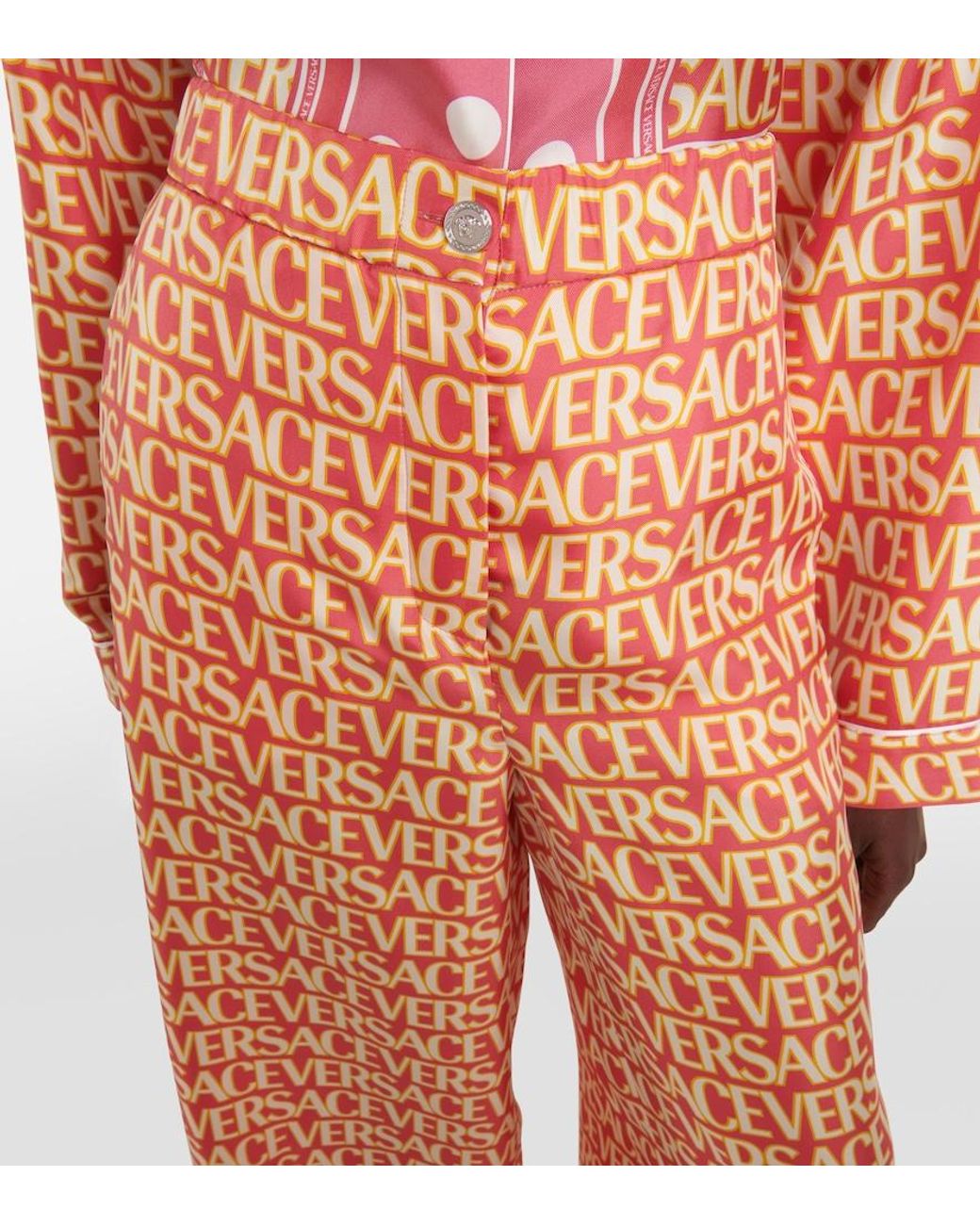 Versace Orange Holiday Wide Leg Trouser