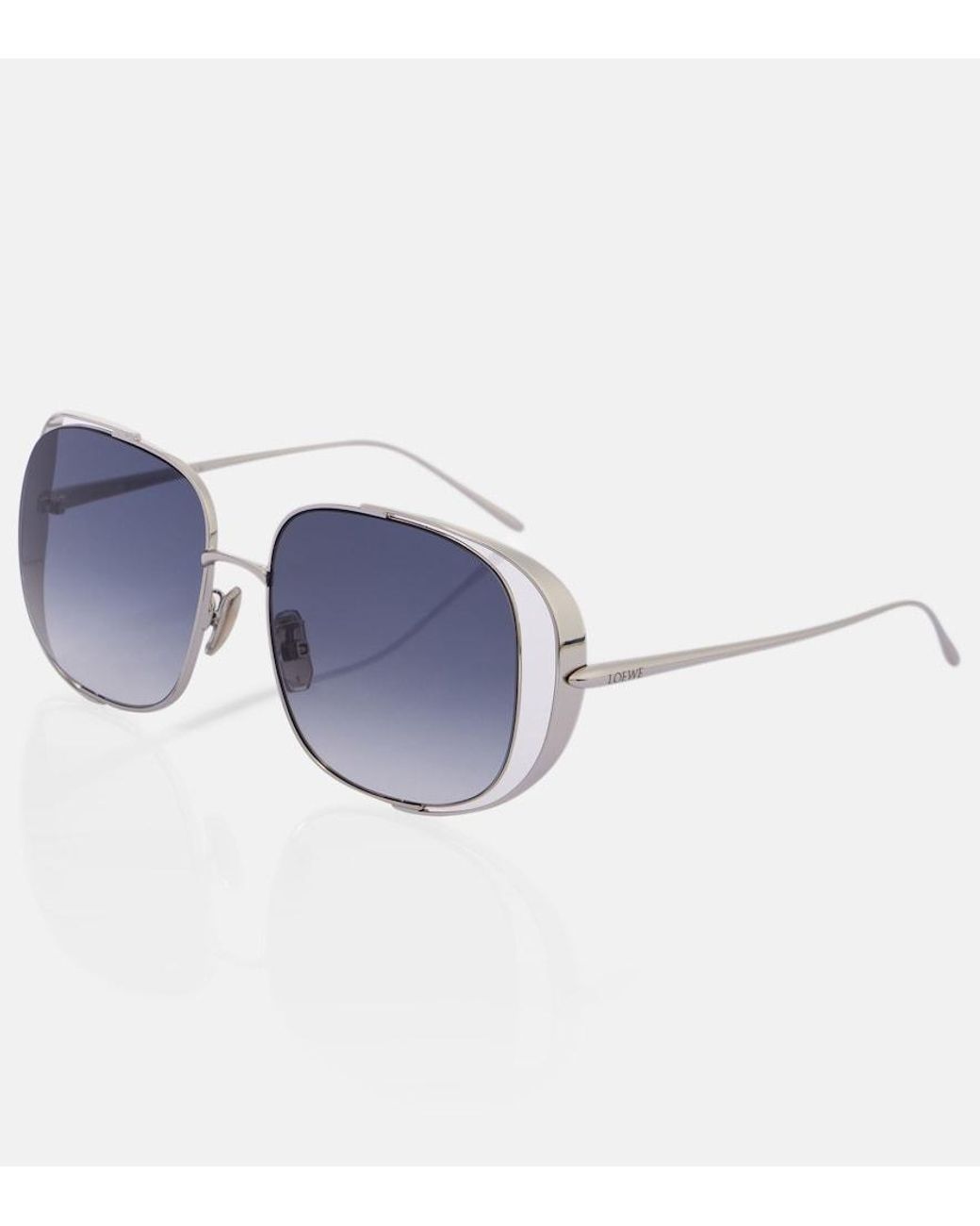Loewe Blue Signature Rectangular Sunglasses