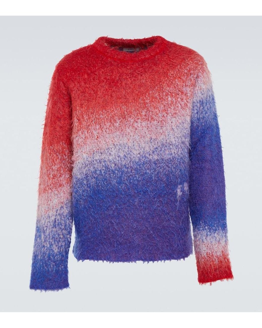 ERL Red Gradient Mohair-Blend Sweater for men