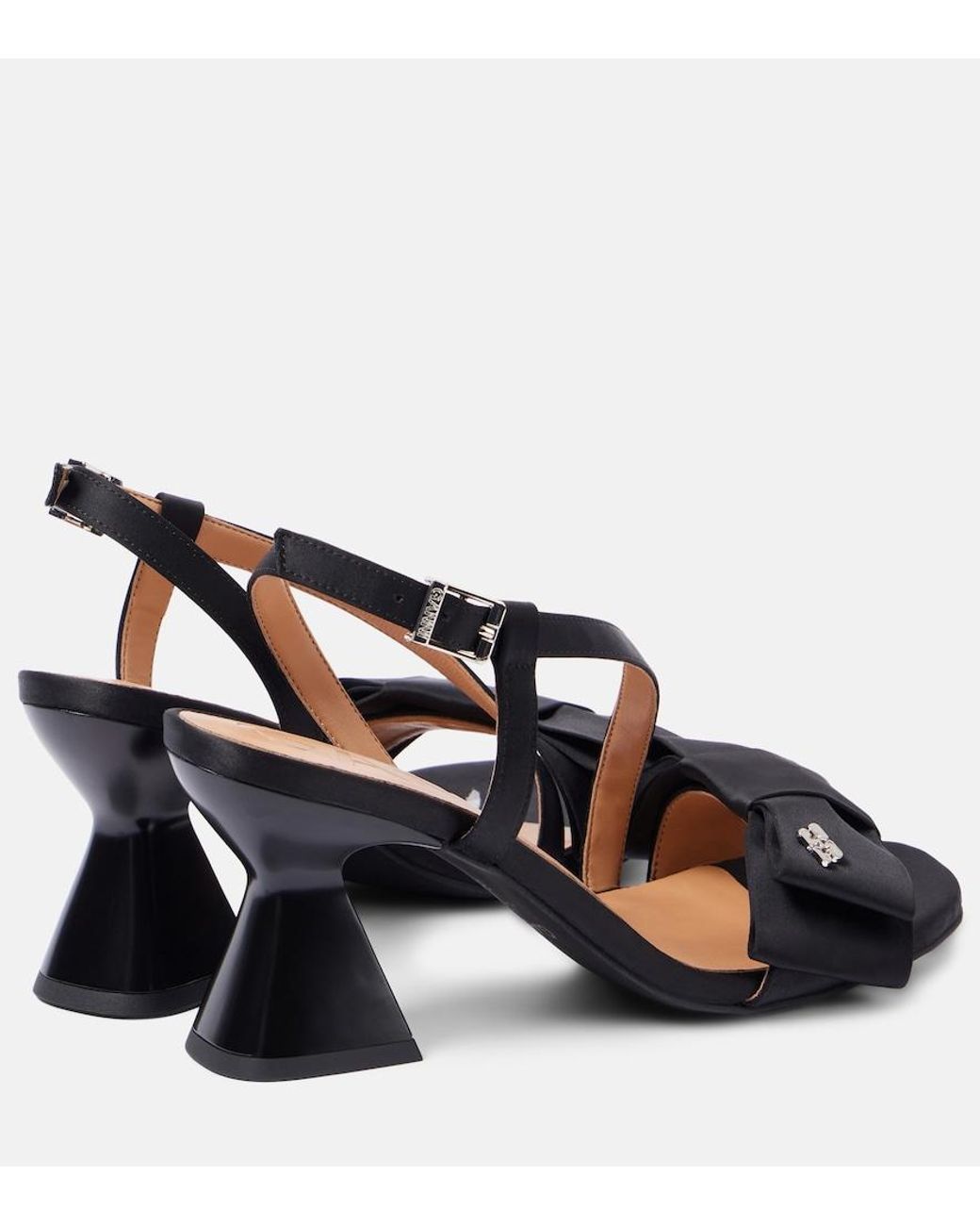 Ganni Black Big Bow High Heeled Sandals