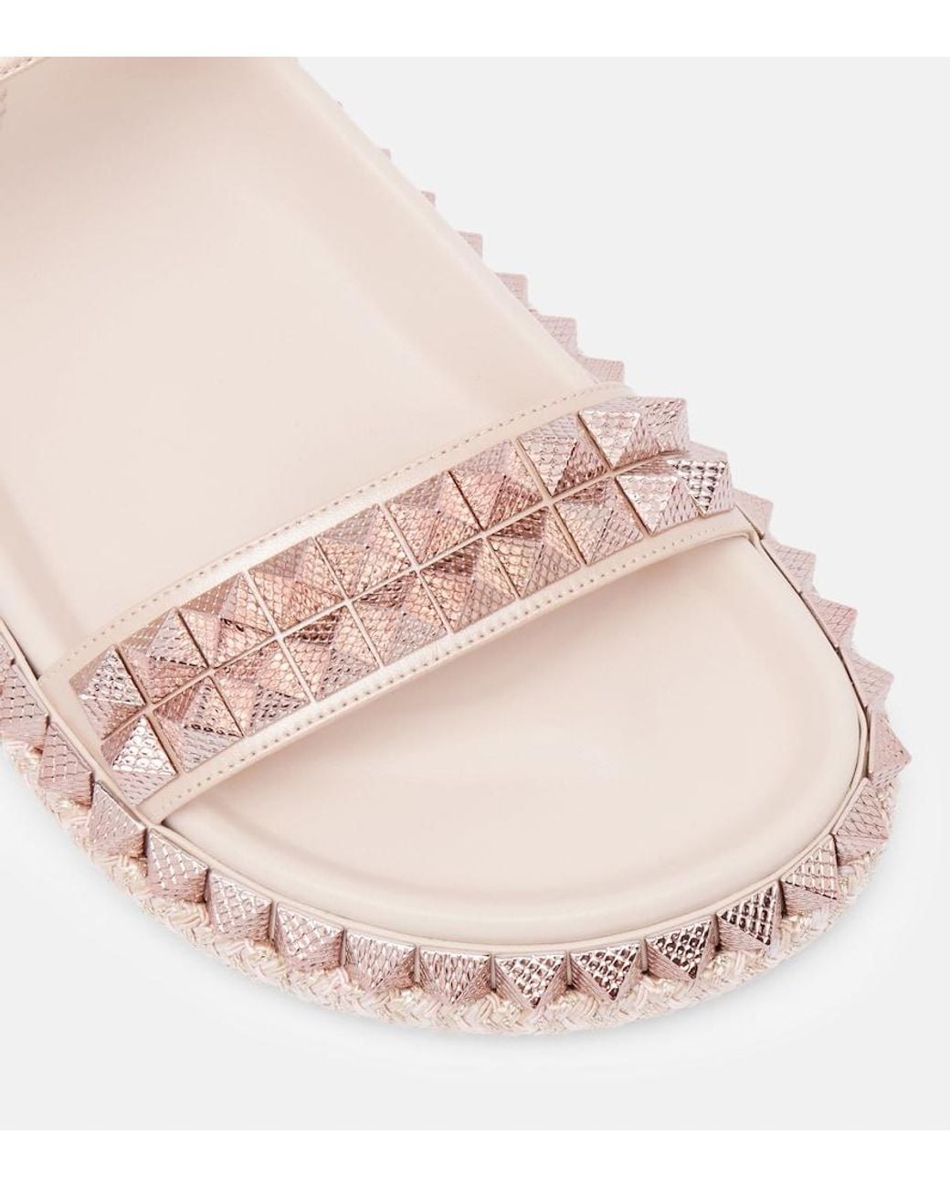 Christian Louboutin Pink Pyrabizz Spiked Leather Sandals