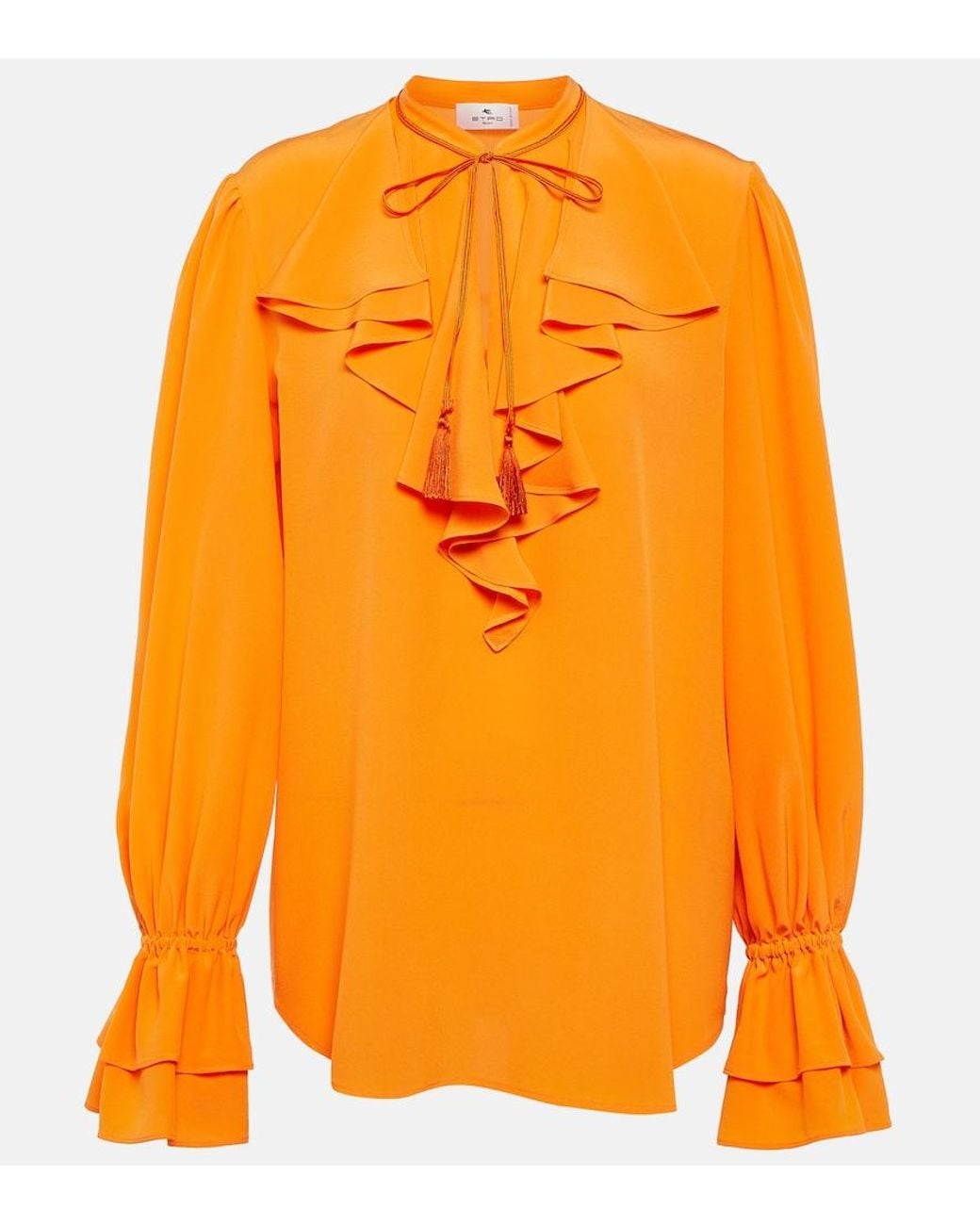 Etro Orange Silk Blouse