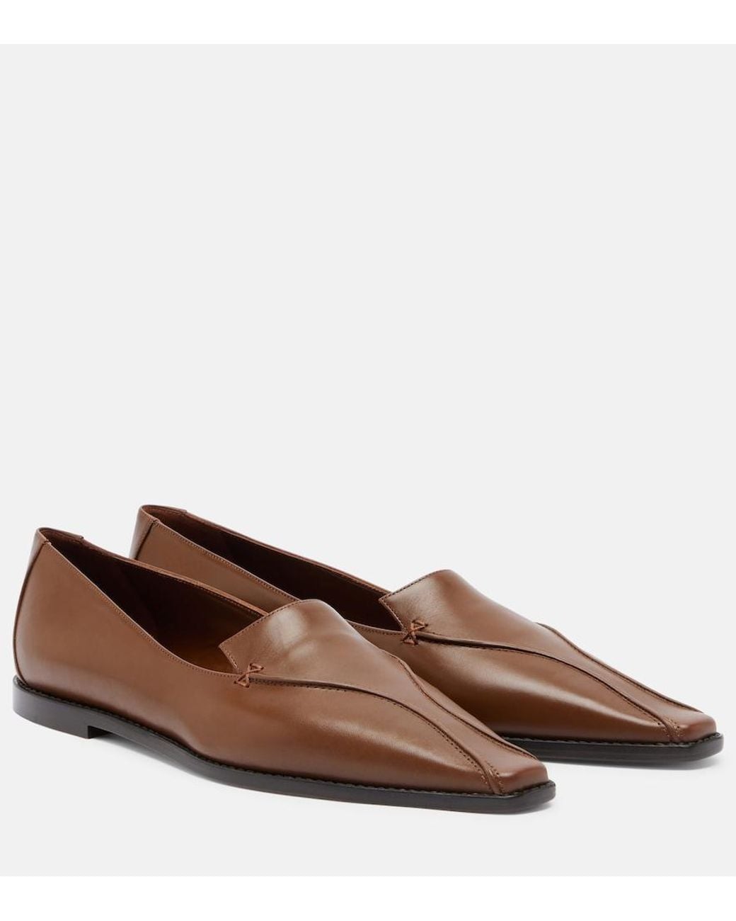 Manolo Blahnik Brown Cleofe Leather Loafers