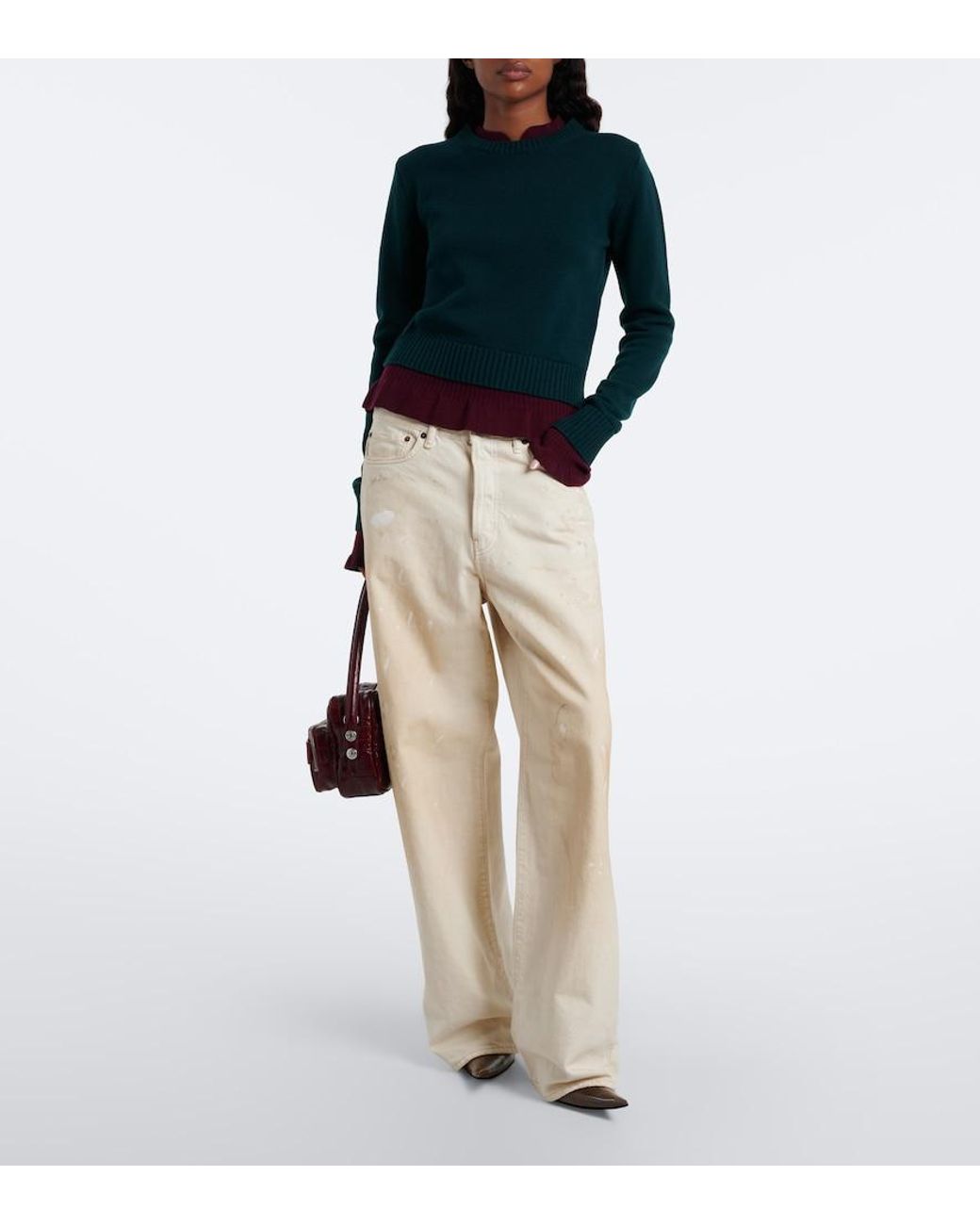 Acne Blue Layered Wool Sweater