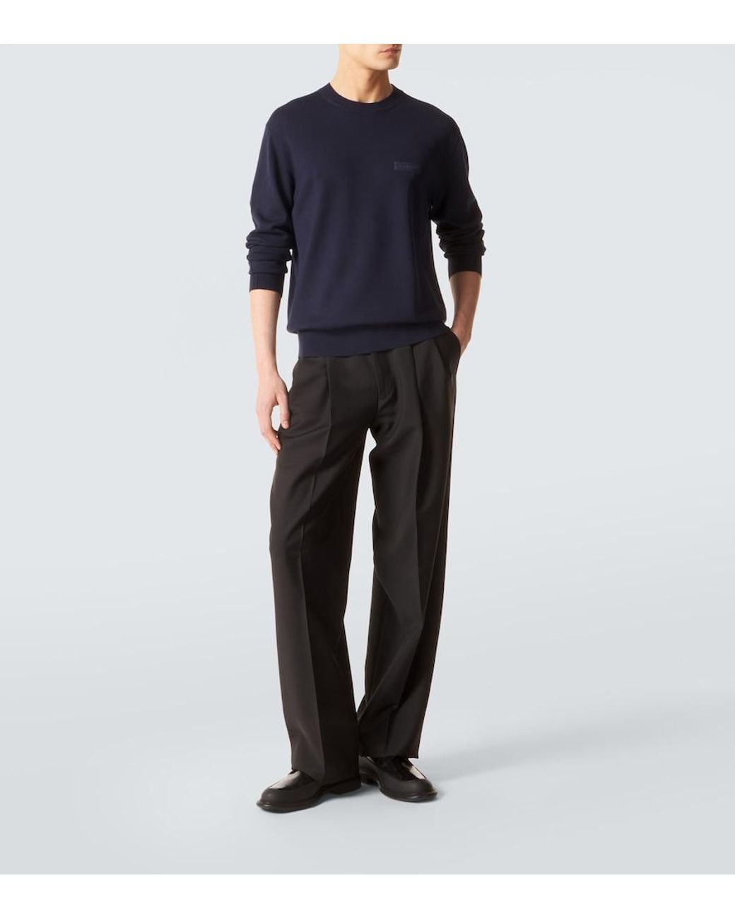Givenchy Black Wool And Mohair Straight Pants for men