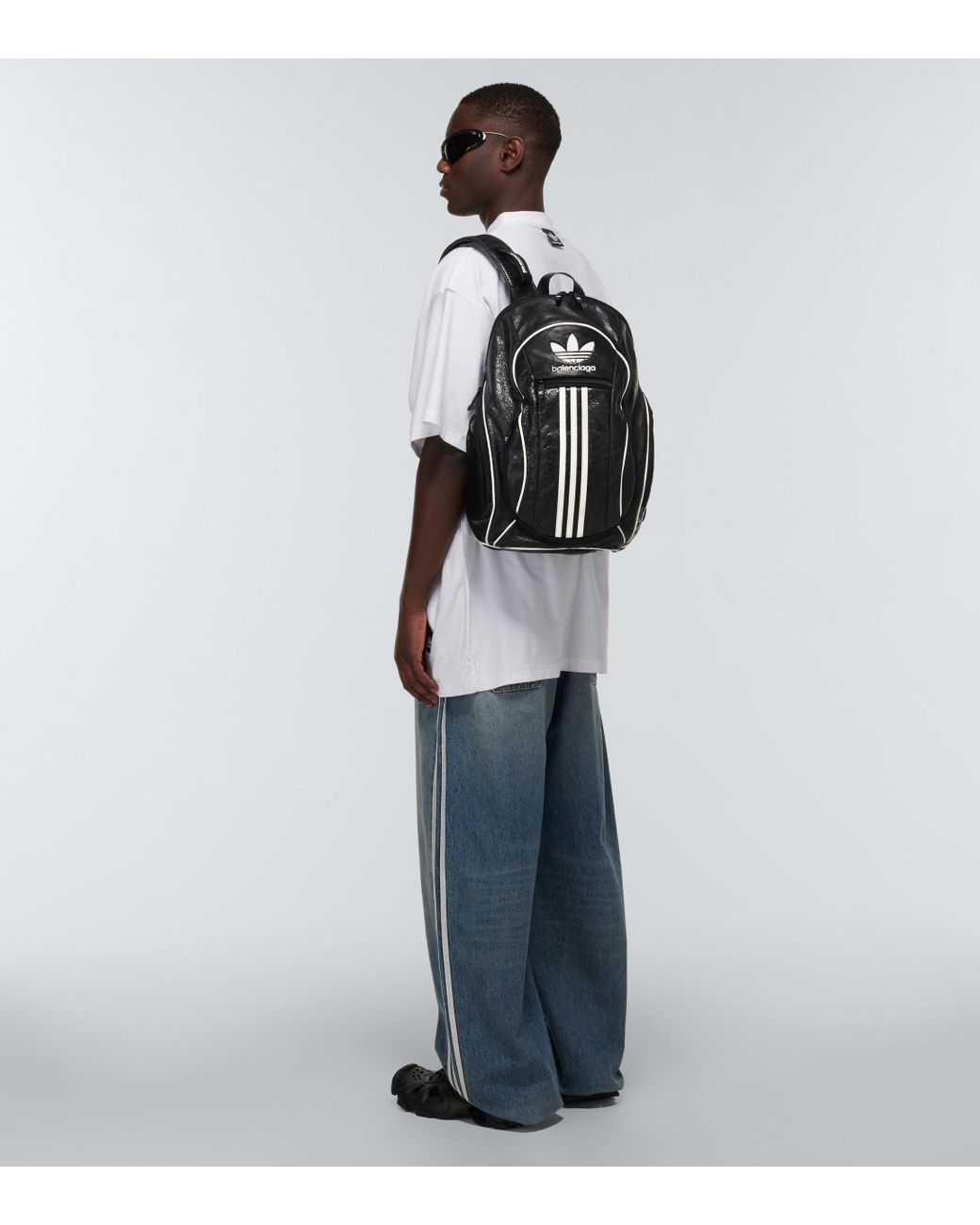 Balenciaga X Adidas Leather Backpack in Black for Men | Lyst Balenciaga X Adidas Leather Backpack in Black for Men | Lyst
