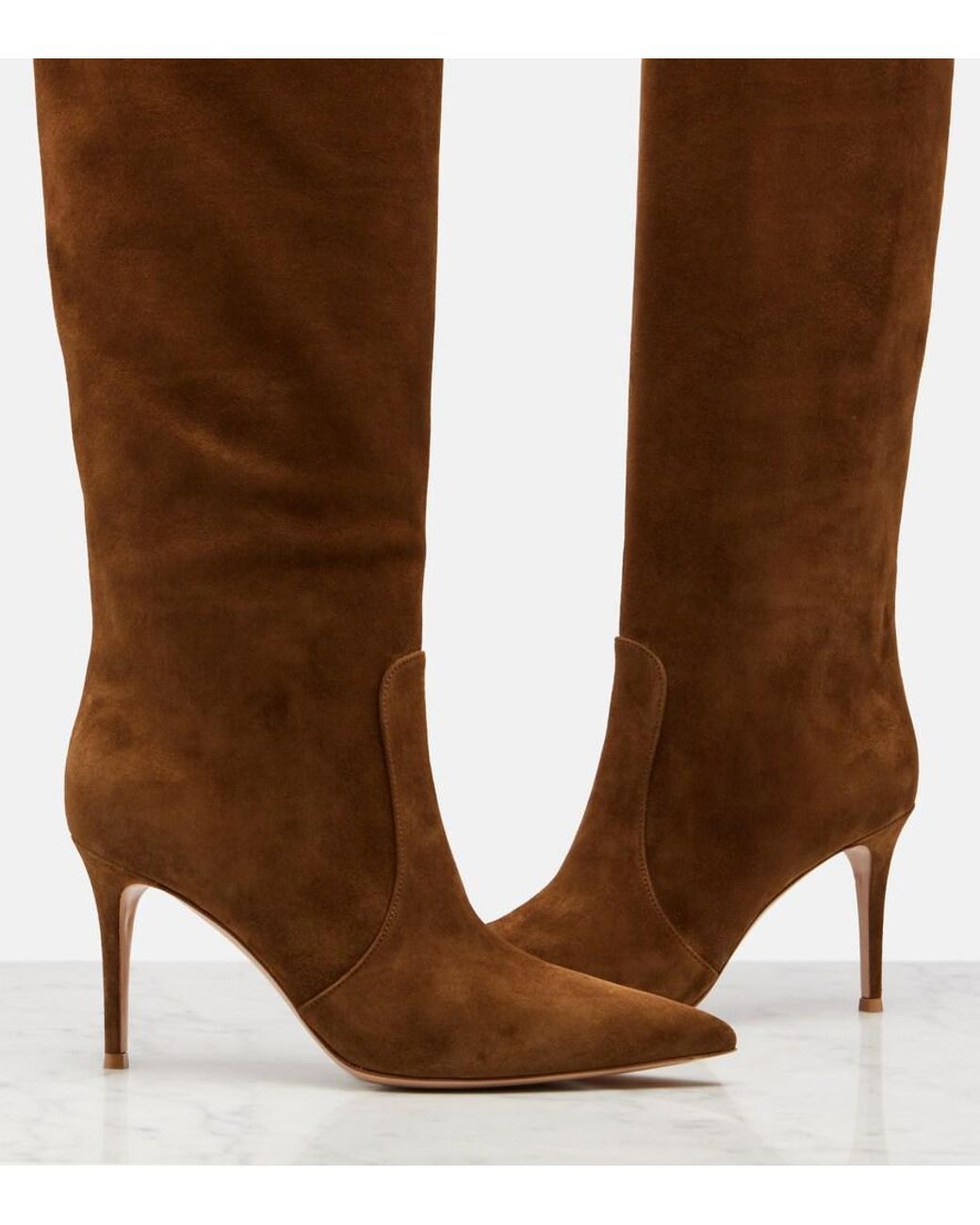 Gianvito Rossi Brown Hansen Suede Knee-High Boots