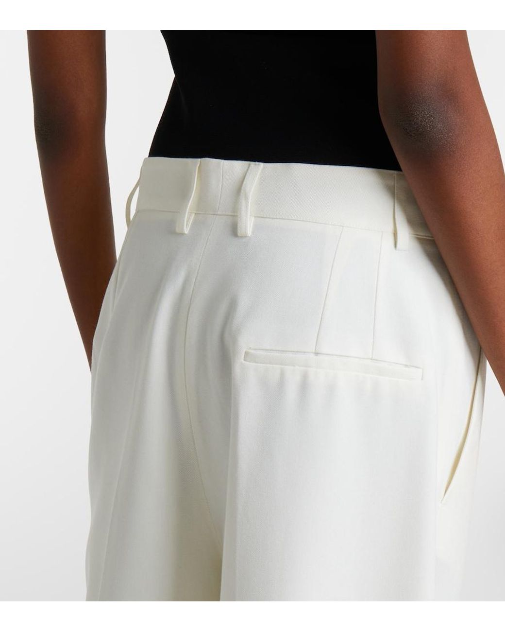 Frankie Shop White Brickell Wide-Leg Pants