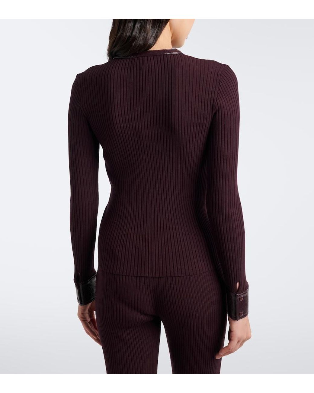 Courreges Blue Ribbed-Knit Cardigan