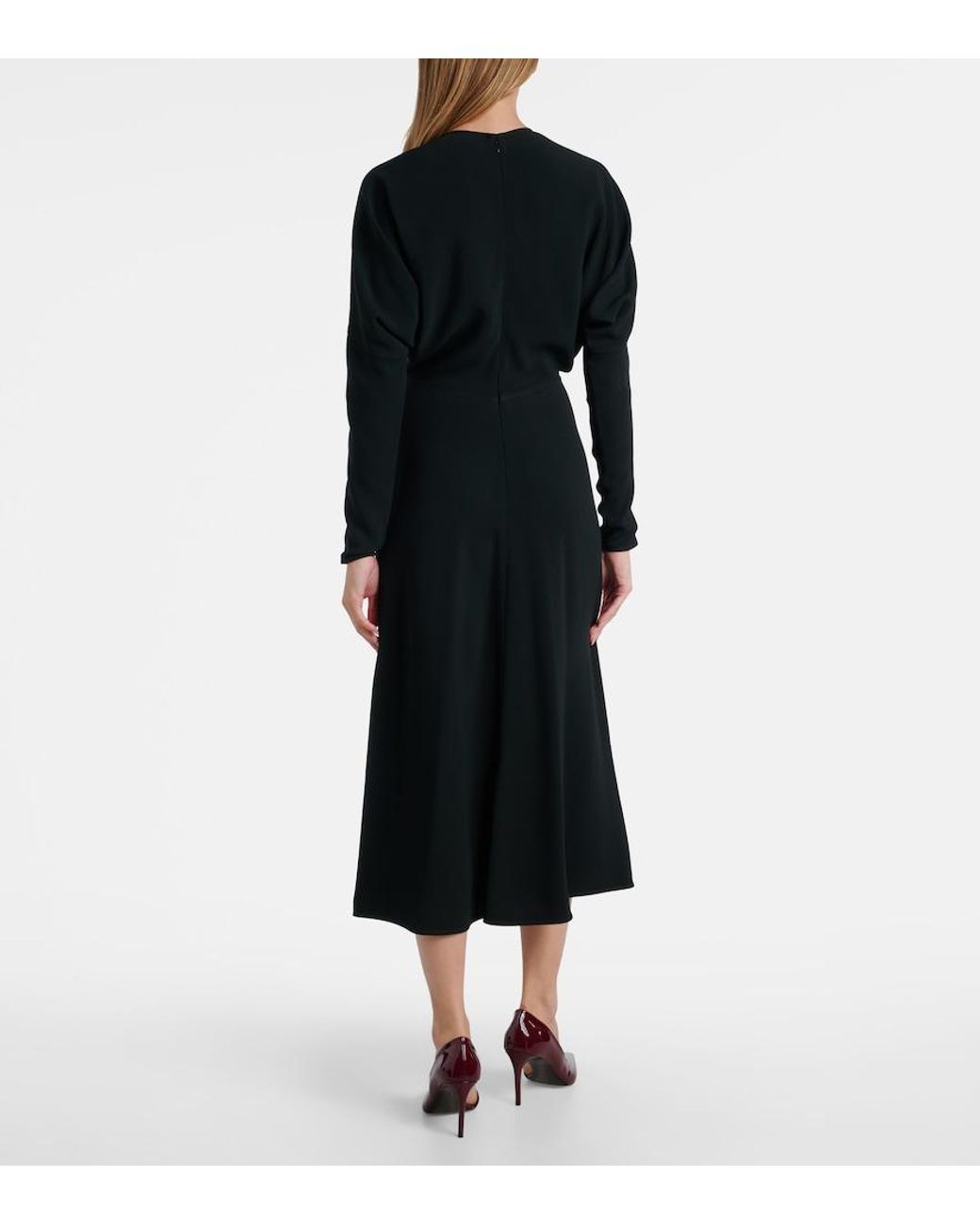Victoria Beckham Black Cady Midi Dress