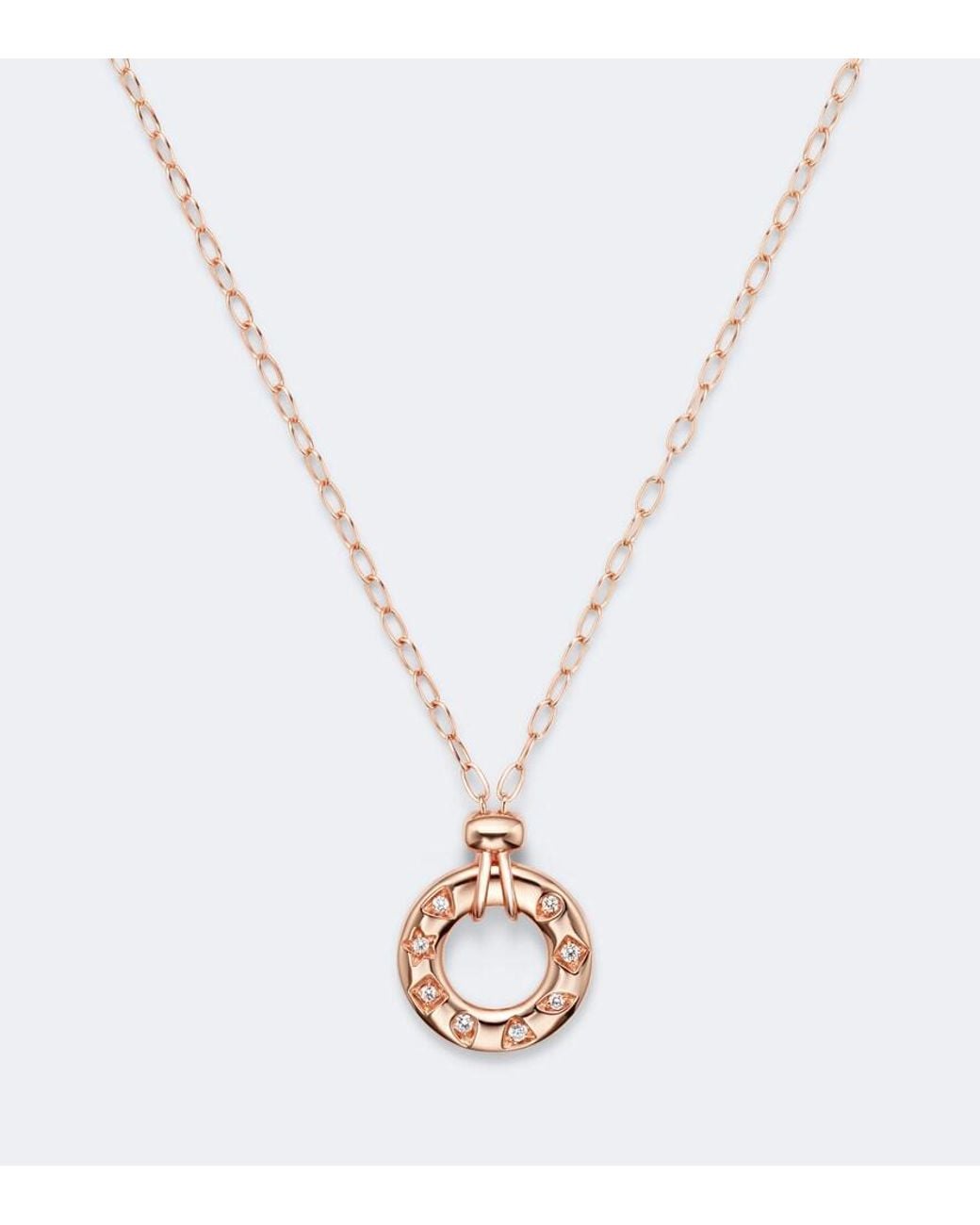 Pomellato White Iconica 18Kt Rose Pendant Necklace With Diamonds